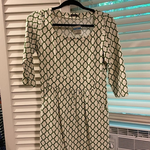 J. McLaughlin Emma Dress NWT Green Cream Palm Spring Print Size Small - Picture 2 of 7